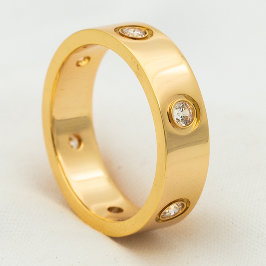 ¡®Veyra Jewelry¡¯LOVE RING 5.5MM 6 DIAMONDS PINK GOLD