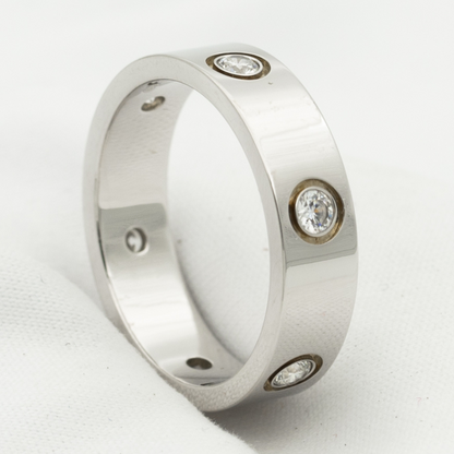 ¡®Veyra Jewelry¡¯LOVE RING 5.5MM 6 DIAMONDS SILVER