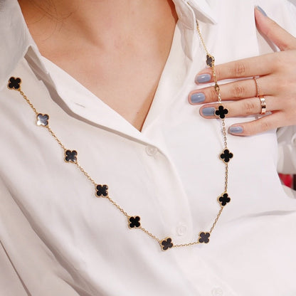 ¡®Veyra Jewelry¡¯CLOVER 20 MOTIFS ONYX ROSE GOLD
