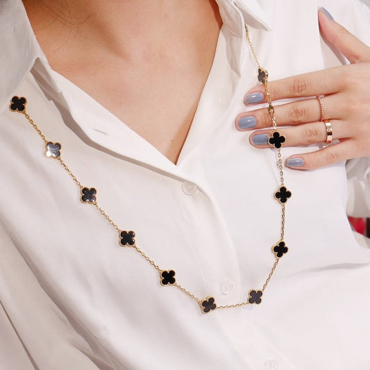 ¡®Veyra Jewelry¡¯CLOVER 20 MOTIFS ONYX ROSE GOLD