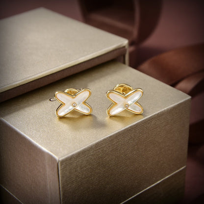 ¡®Veyra Jewelry¡¯JEUX DE WHITE MOP GOLD DIAMOND EARRINGS