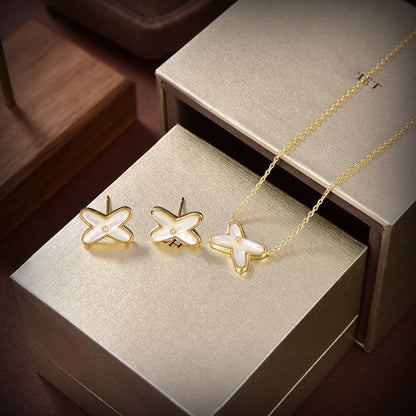 ¡®Veyra Jewelry¡¯JEUX DE WHITE MOP GOLD DIAMOND EARRINGS