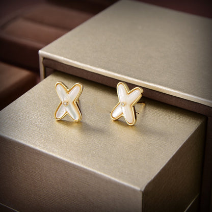 ¡®Veyra Jewelry¡¯JEUX DE WHITE MOP GOLD DIAMOND EARRINGS