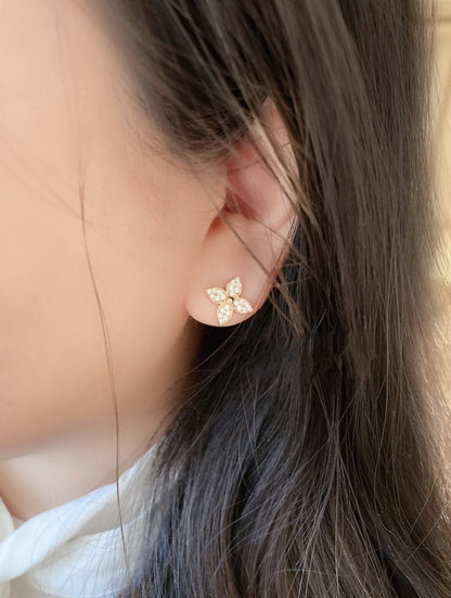 ¡®Veyra Jewelry¡¯STAR BLOSSOM STUD EARRINGS PINK GOLD DIAMONDS
