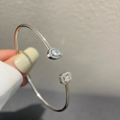 [Veyra Jewelry]JONC FLEX MY TWIN TOI & MOI SILVER DIAMOND BRACELET