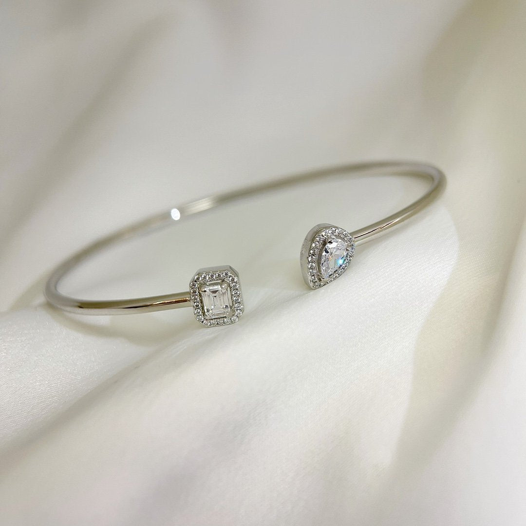 [Veyra Jewelry]JONC FLEX MY TWIN TOI & MOI SILVER DIAMOND BRACELET