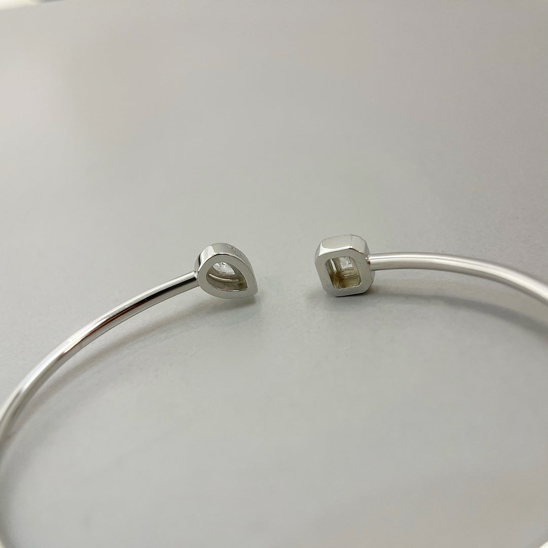 [Veyra Jewelry]JONC FLEX MY TWIN TOI & MOI SILVER DIAMOND BRACELET
