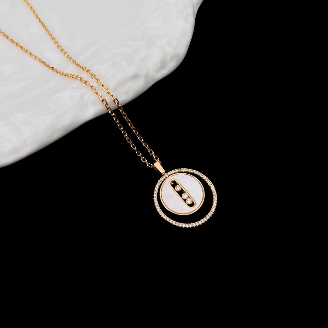 [Veyra Jewelry]LUCKY MOVE MM NACRE BLANCHE DIAMOND NECKLACE