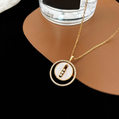 [Veyra Jewelry]LUCKY MOVE MM NACRE BLANCHE DIAMOND NECKLACE