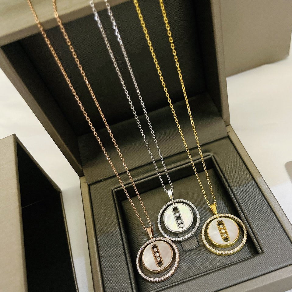 [Veyra Jewelry]LUCKY MOVE MM NACRE BLANCHE DIAMOND NECKLACE