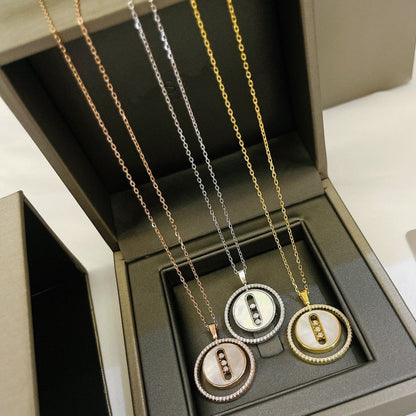 [Veyra Jewelry]LUCKY MOVE MM NACRE BLANCHE DIAMOND NECKLACE