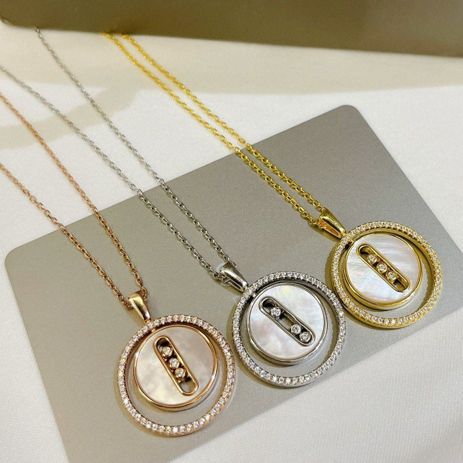 [Veyra Jewelry]LUCKY MOVE MM NACRE BLANCHE DIAMOND NECKLACE