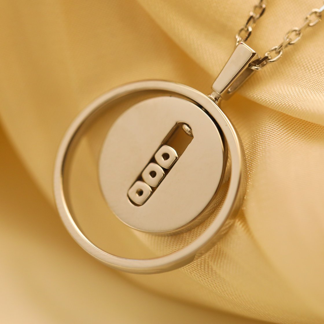 [Veyra Jewelry]LUCKY MOVE MM SILVER DIAMOND NECKLACE