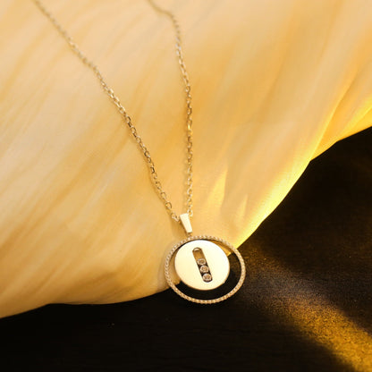[Veyra Jewelry]LUCKY MOVE MM SILVER DIAMOND NECKLACE