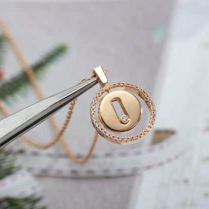 [Veyra Jewelry]LUCKY MOVE PM NECKLACE PINK GOLD DIAMOND