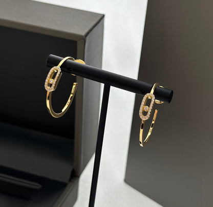 [Veyra Jewelry]CREOLES MOVE UNO PM DIAMOND EARRINGS