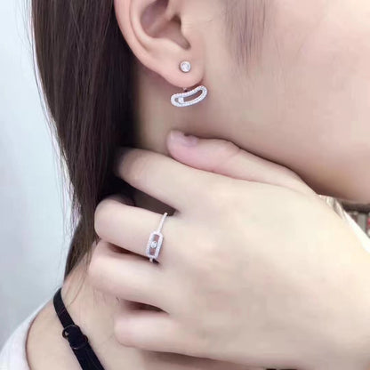 [Veyra Jewelry]MOVE UNO SILVER DIAMOND EARRINGS