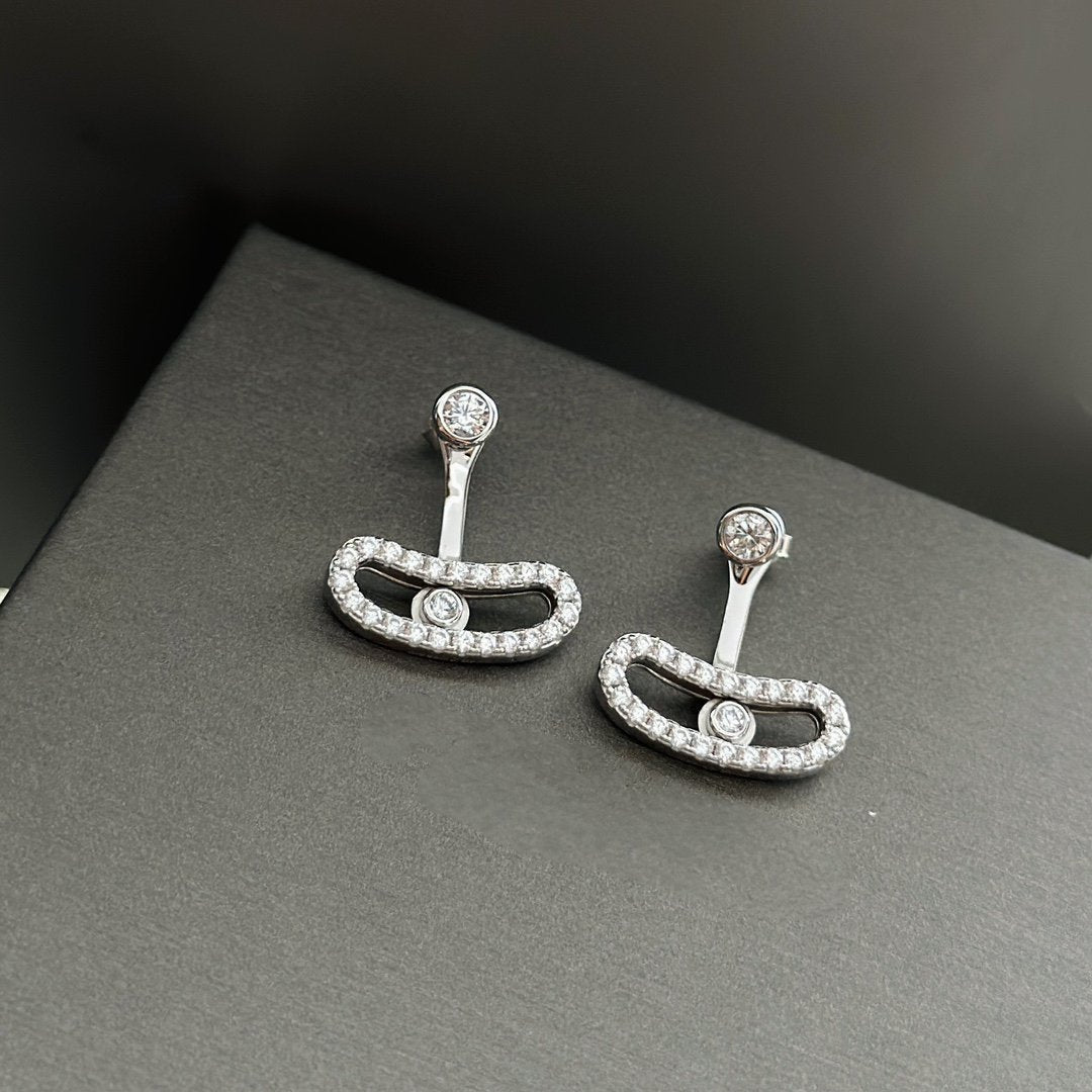 [Veyra Jewelry]MOVE UNO SILVER DIAMOND EARRINGS