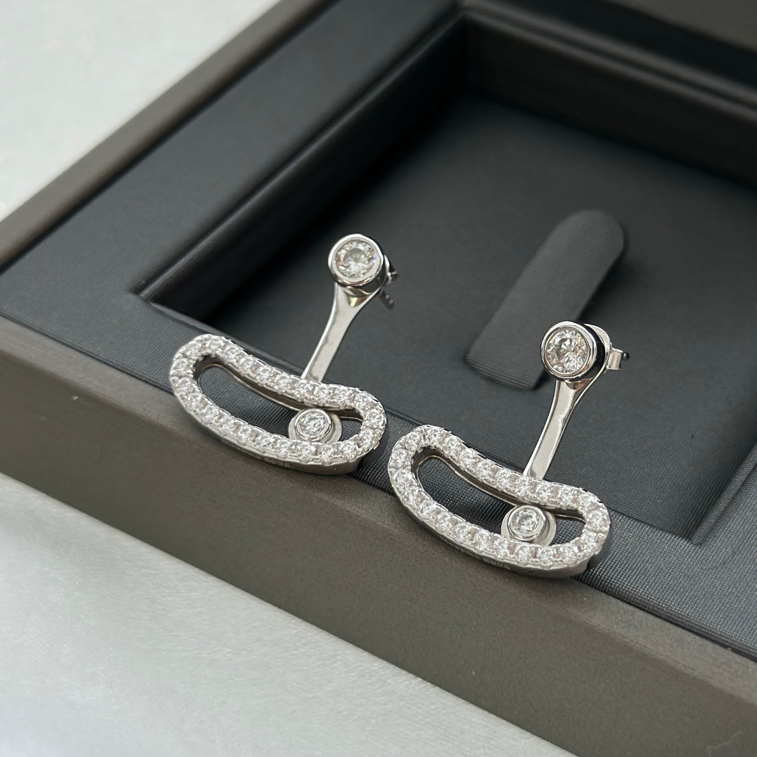 [Veyra Jewelry]MOVE UNO SILVER DIAMOND EARRINGS