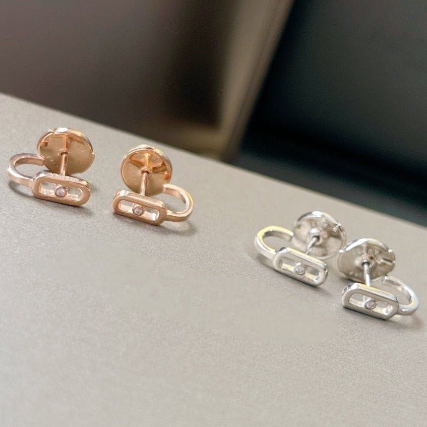 [Veyra Jewelry]CREOLES MOVE UNO MINI 1 DIAMOND EARRINGS