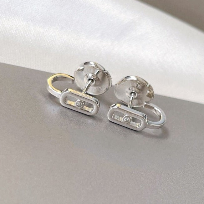 [Veyra Jewelry]CREOLES MOVE UNO MINI 1 DIAMOND EARRINGS