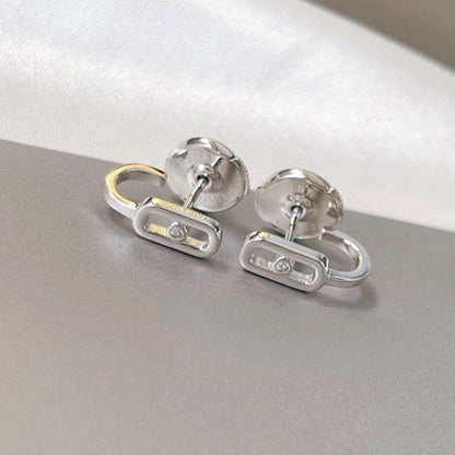 [Veyra Jewelry]CREOLES MOVE UNO MINI 1 DIAMOND EARRINGS