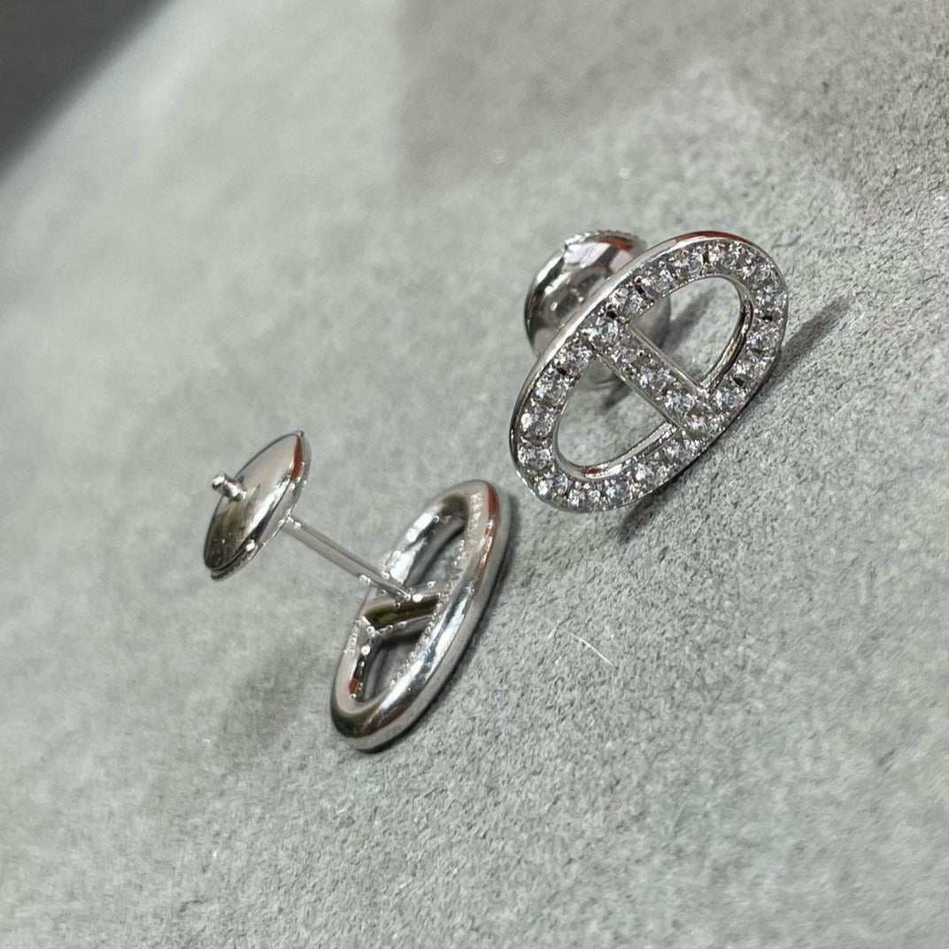 ¡®Veyra Jewelry¡¯HM FULL DIAMOND PIG NOSE STUD EARRINGS