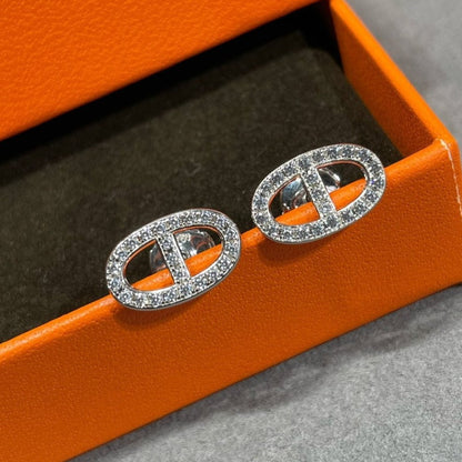 ¡®Veyra Jewelry¡¯HM FULL DIAMOND PIG NOSE STUD EARRINGS