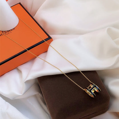 ¡®Veyra Jewelry¡¯HM CLIC BLACK ENAMEL GOLD NECKLACE