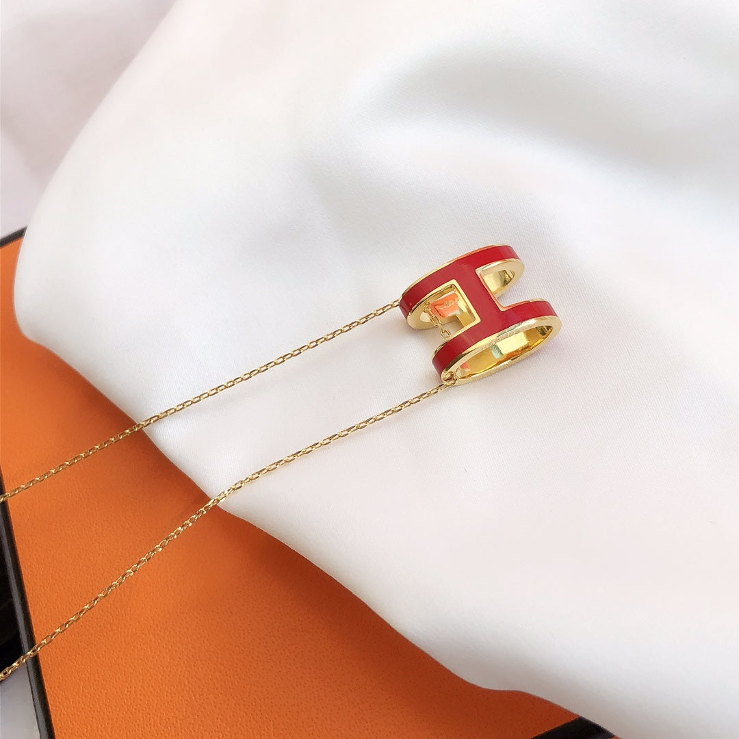 ¡®Veyra Jewelry¡¯HM CLIC RED ENAMEL GOLD NECKLACE