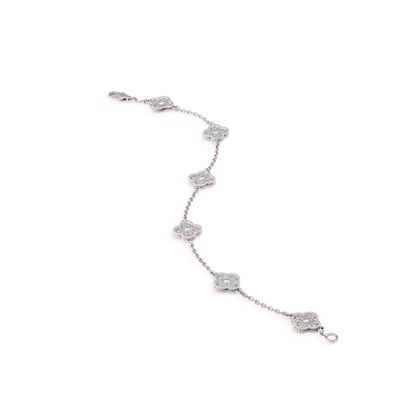 ¡®Veyra Jewelry¡¯CLOVER 6 MOTIF SILVER DIAMOND BRACELET