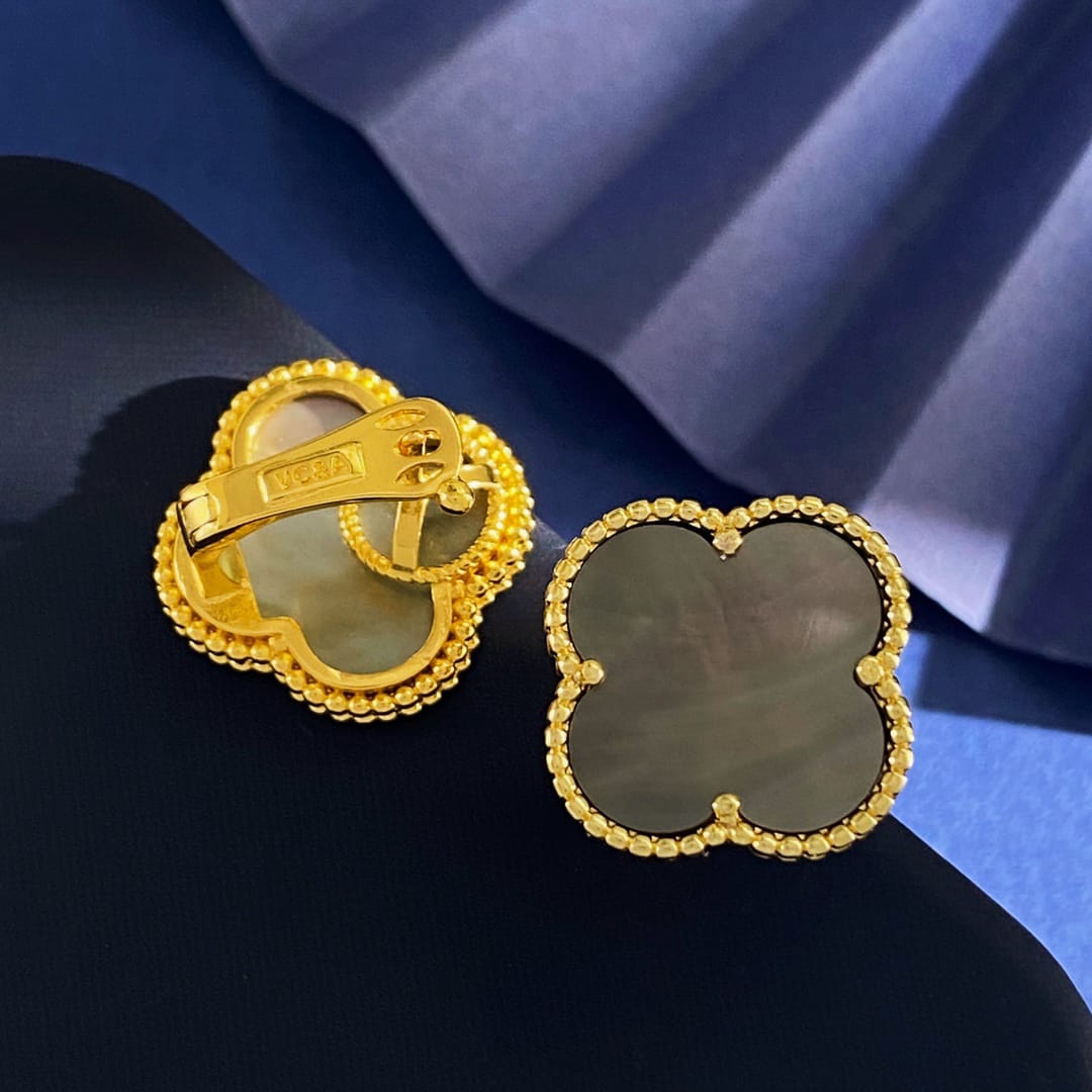 [¡®Veyra Jewelry¡¯]CLOVER  20MM GRAY MOP EARRINGS