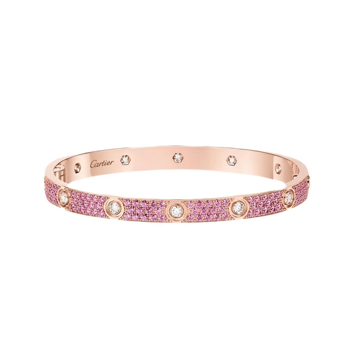 [Veyra Jewelry]2026 PAVE GEMSTONE LOVE BRACELET 6.1MM 10 DIAMONDS