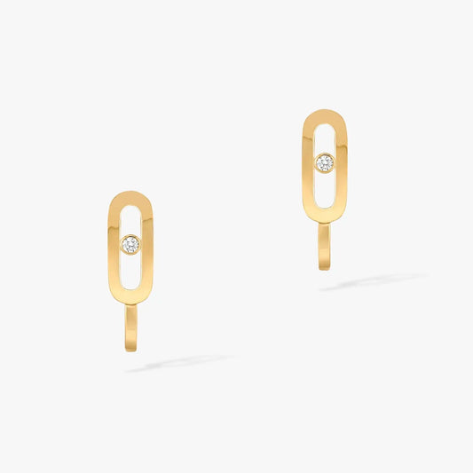 [Veyra Jewelry]CREOLES MOVE UNO MINI 1 DIAMOND EARRINGS
