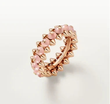 [Veyra Jewelry]CLASH ELEGANT ROSE GOLD RING FEATURING NATURAL AGATE