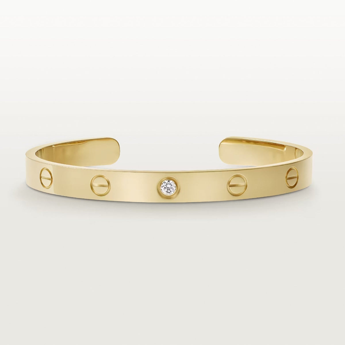 ¡®Veyra Jewelry¡¯LOVE BRACELET 6.1MM 1 DIAMOND OPEN CUFF