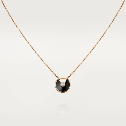 ¡®Veyra Jewelry¡¯AMULETTE ROSE GOLD ONYX NECKLACE