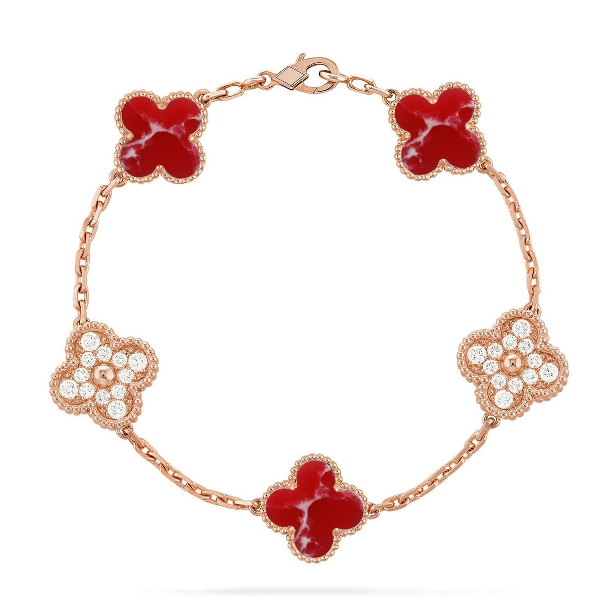 [Veyra Jewelry]New CLOVER 5 MOTIF RED PATTERN BRACELET COLLECTION