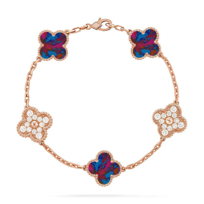 [Veyra Jewelry]New CLOVER 5 MOTIF COLOR GEMSTONES BRACELET COLLECTION