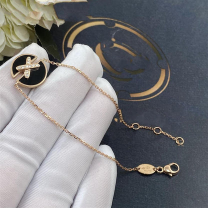 ¡®Veyra Jewelry¡¯JEUX DE BRACELET ONYX PINK GOLD DIAMOND