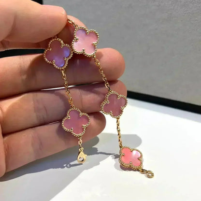 [Veyra Jewelry]New  CLOVER 5 MOTIFS  PINK MOP BRACELET COLLECTION