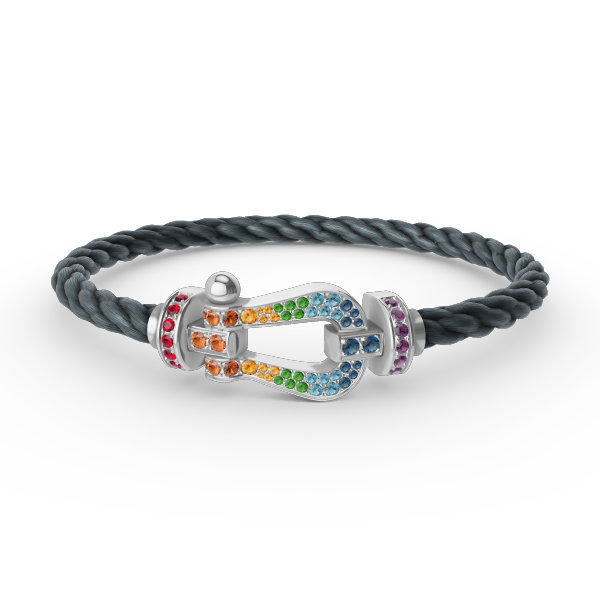 ¡®Veyra Jewelry¡¯FORC LARGE HORSESHOE  COLORED DIAMOND BRACELET SILVER