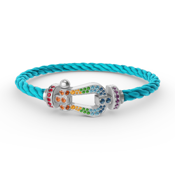 ¡®Veyra Jewelry¡¯FORC LARGE HORSESHOE  COLORED DIAMOND BRACELET SILVER
