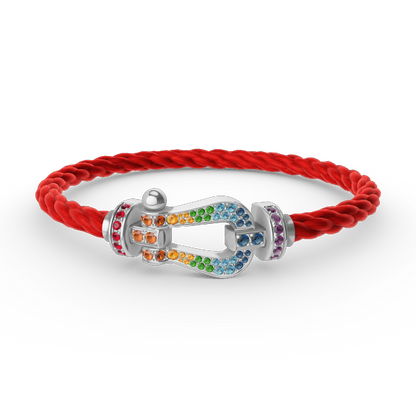 ¡®Veyra Jewelry¡¯FORC LARGE HORSESHOE  COLORED DIAMOND BRACELET SILVER