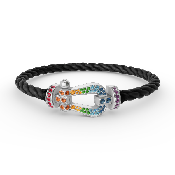 ¡®Veyra Jewelry¡¯FORC LARGE HORSESHOE  COLORED DIAMOND BRACELET SILVER