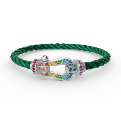 ¡®Veyra Jewelry¡¯FORC LARGE HORSESHOE  COLORED DIAMOND BRACELET SILVER