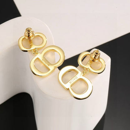 [Veyra Jewelry]Gold CD Letter Stud Earrings