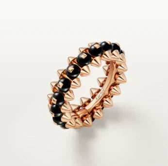 [Veyra Jewelry]CLASH ELEGANT ROSE GOLD RING FEATURING NATURAL AGATE