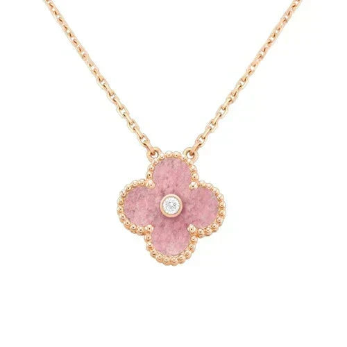 ¡®Veyra Jewelry¡¯CLOVER 15MM DIAMOND RHODONITE NECKLACE
