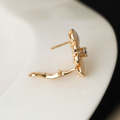 [Veyra Jewelry]FRIVOLE PINK GOLD FLOWER DIAMOND EARRINGS 2